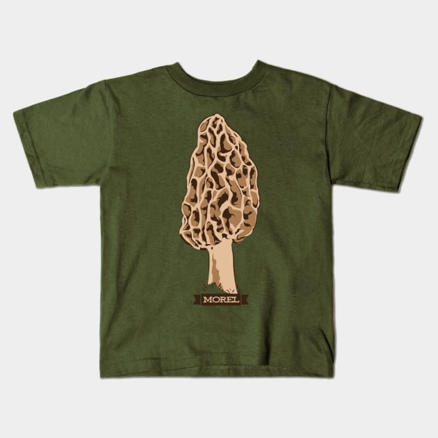 Majestic Morel Kids T-Shirt by Taylor Lindgren Art